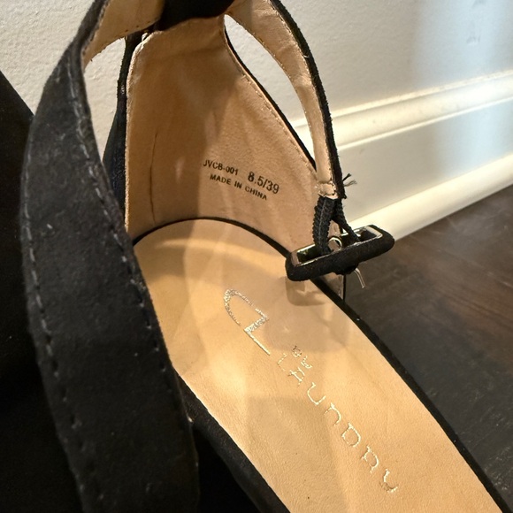 CL by Laundry Black Ankle Strap Heels - Picture 3 of 4